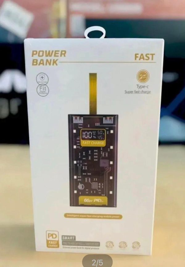 20000mAh PD Power Bank – Transparent Case & LED Display