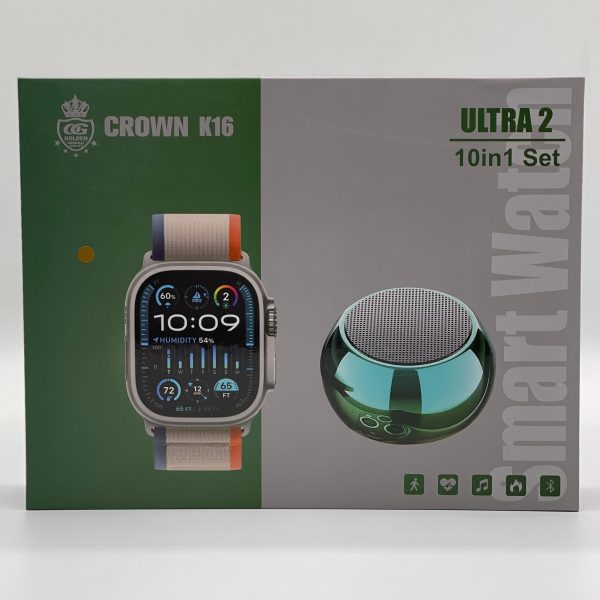 Ultra 2 Crown K16 Watch Bundle + Free Headphones & Straps
