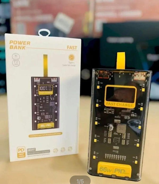 20000mAh PD Power Bank – Transparent Case & LED Display