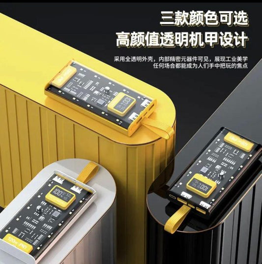 20000mAh PD Power Bank – Transparent Case & LED Display