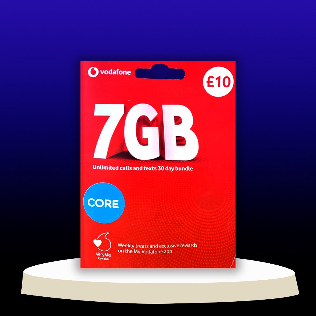 Vodafone 7GB UK Data SIM – 30 Days of Unlimited Calls & Texts
