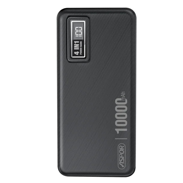 Aspor A300 Power Bank 10000mAh – 4-in-1 Fast Charge Black