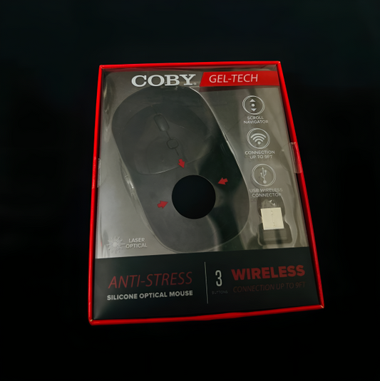 Coby Gel-Tech Wireless Optical Mouse – Anti-Stress Design
