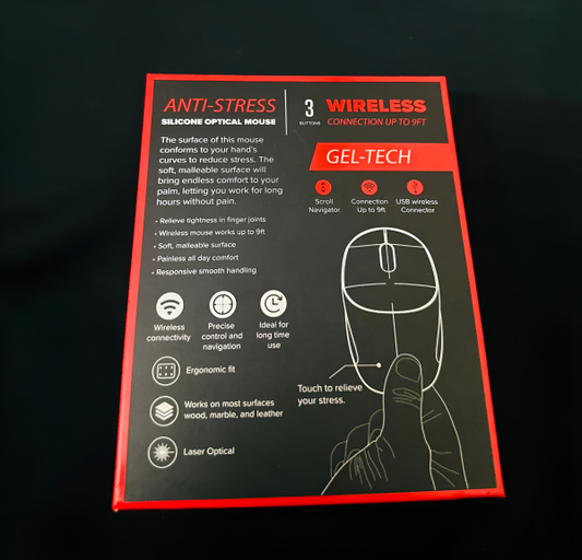 Coby Gel-Tech Wireless Optical Mouse – Anti-Stress Design