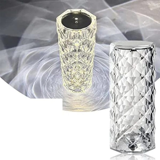 Diamond Rose Crystal Touch Lamp – 16 Colors, USB, Remote