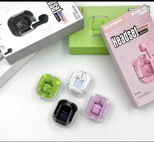 Air 31 Wireless Earbuds with Transparent Case & Type-C