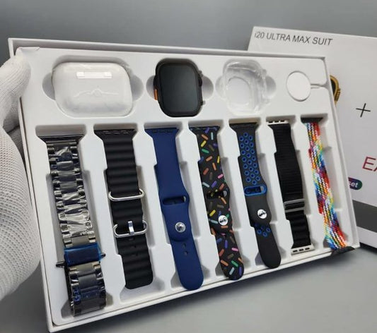 I20 Ultra Max Smartwatch 10-in-1 – 2.3” Screen & 7 Straps