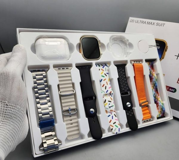 I20 Ultra Max Smartwatch 10-in-1 – 2.3” Screen & 7 Straps