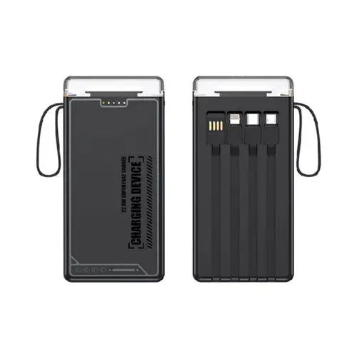 Qtech Q115 10000mAh Power Bank – Torch & Built-in Cables