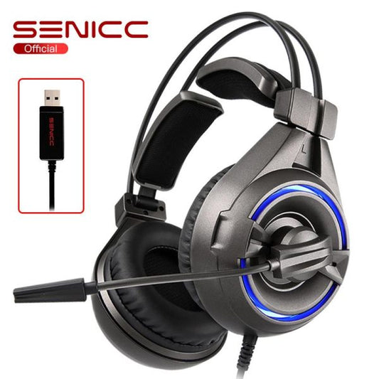 Senicc A6 USB Gaming Headset – Noise Canceling & HiFi Sound