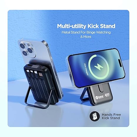 66W Magnetic Wireless Power Bank 10000mAh w/ Cables