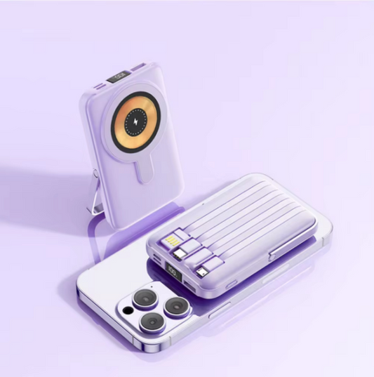 66W Magnetic Wireless Power Bank 10000mAh w/ Cables